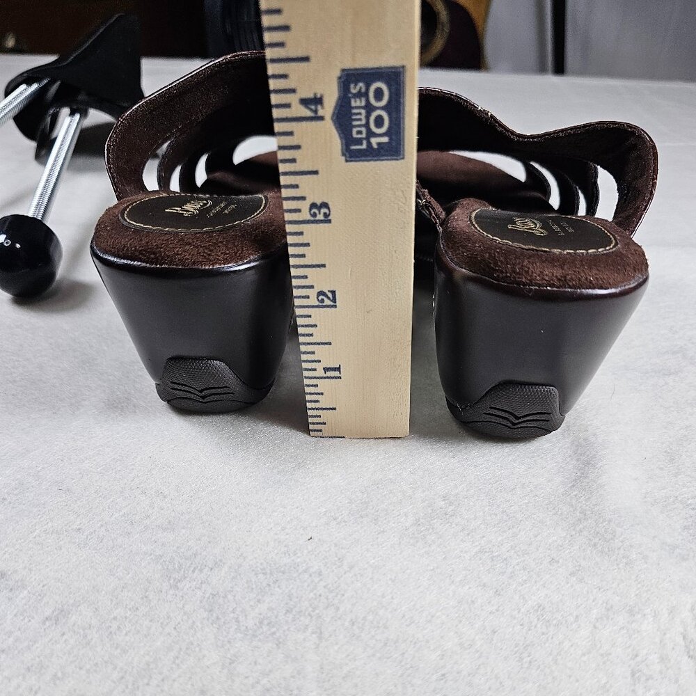 NEW Bass Leather Wedge Mule Open Toe Shoes SIze 6 - Picture 6 of 6
